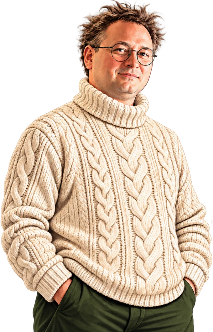 Illustrated portrait of Alexander Koval, PhD